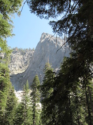 The Watchtower from Tokopah Falls Trail